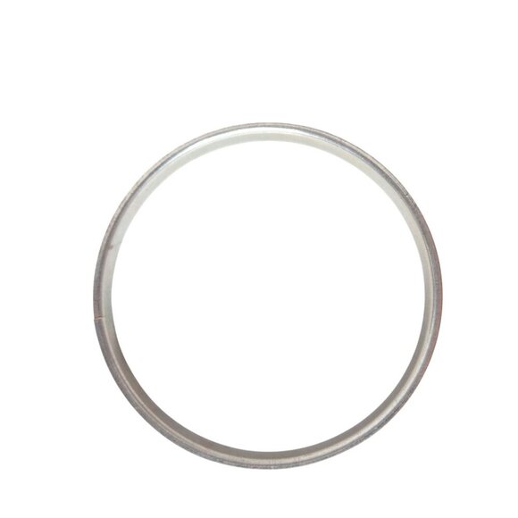 Vintage Cream Enamel Silver Tone Bangle Bracelet - Picture 3 of 4